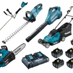 Makita Brouette DLXOPE 2 X 18V 5.0Ah Kit De Jardinage à Piles 5 Pièces